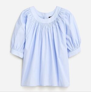 NWOT J.Crew Smock-neck puff-sleeve top in cotton poplin, M